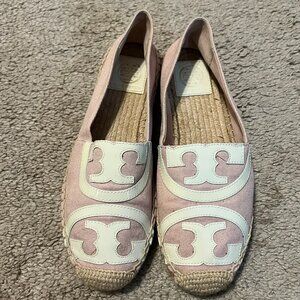 Tory Burch Pink and White Espadrilles